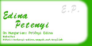 edina petenyi business card