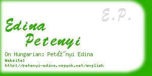 edina petenyi business card